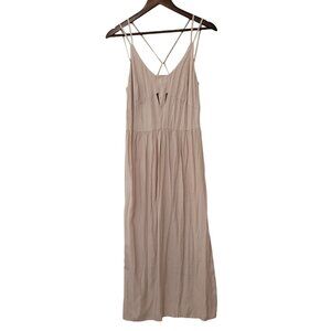 Something Else By Natalie Wood Strappy Back Maxi Dress Size 6 Beige Boho NWT